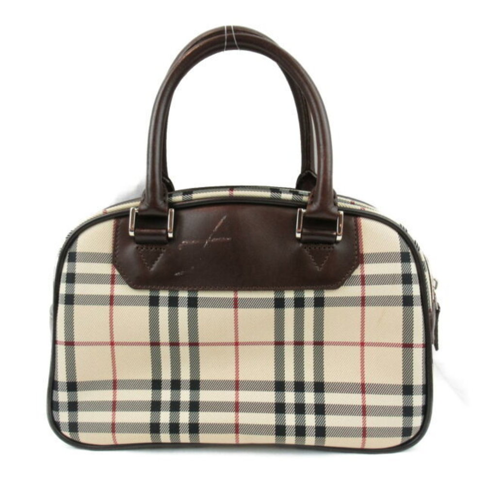 Burberry Nova Check Handbag Canvas Leather Beige Black Bag - Picture 2 of 10